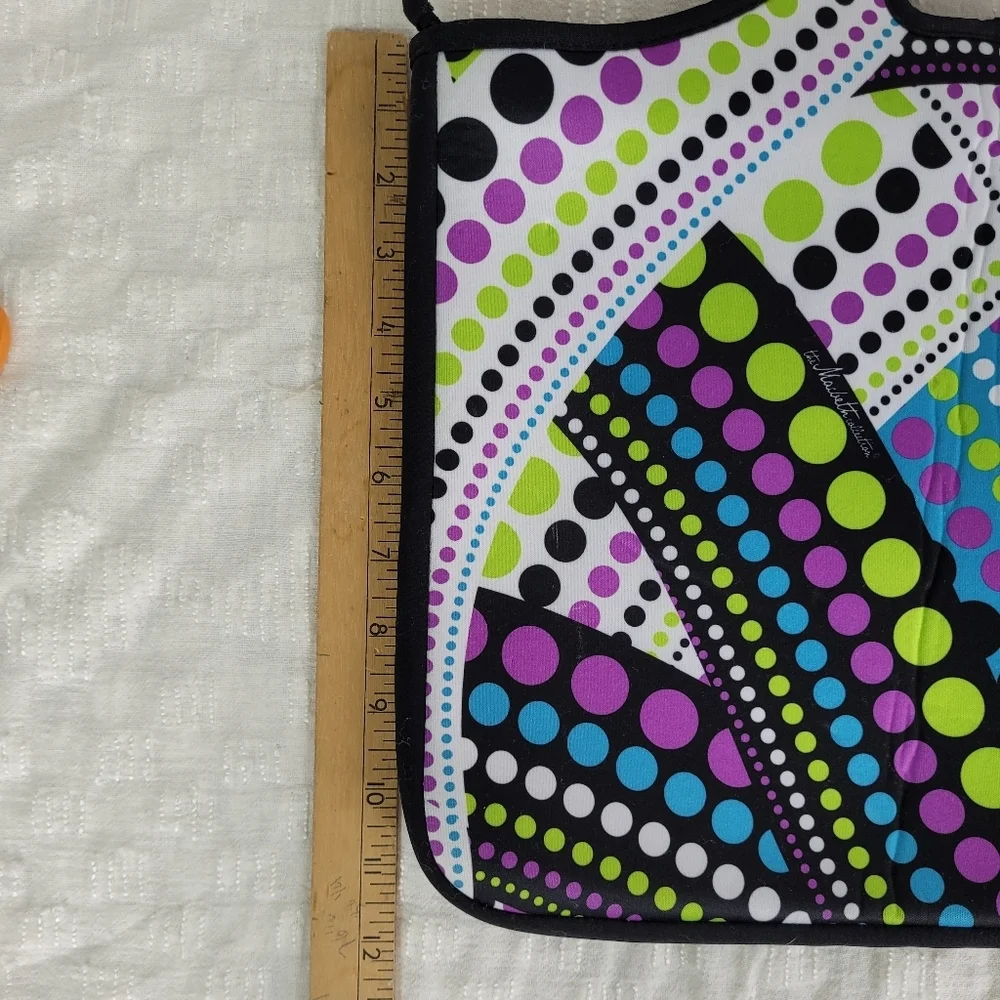 Macbeth Collection black white purple neon green blue laptop bag handles artsy - Picture 8 of 10